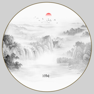 新中式水墨山水画