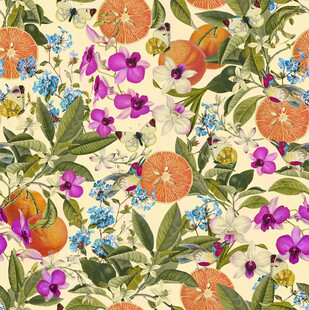 花卉水果图案印花布料