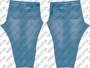 蓝色牛仔长裤展示图