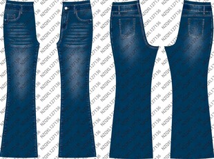 多款喇叭牛仔裤展示