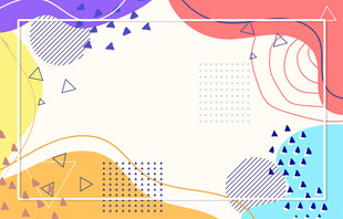 多彩几何线条抽象背景图