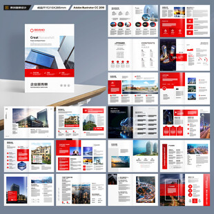 红色企业宣传册