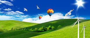 蓝天白云草原背景