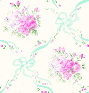 粉色花卉丝带图案背景