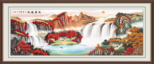 国画鸿运当头 客厅山水画