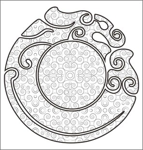 传统中式玉佩龙图案设计