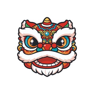 传统舞狮头图案设计