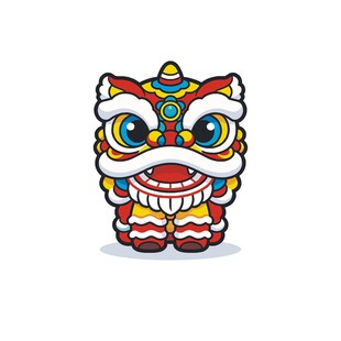 可爱卡通舞狮形象