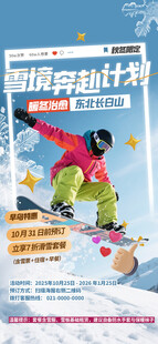 激情滑雪运动宣传海报