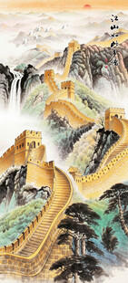 竖幅长城国画