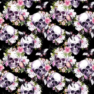 骷髅花卉图案的独特设计