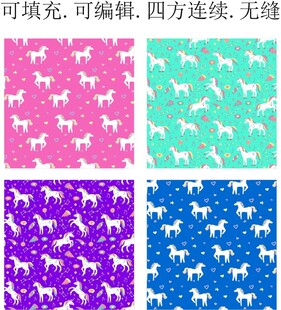  独角兽 卡通小马 童趣印花