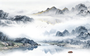 高档 新款简约山水 TIF分层