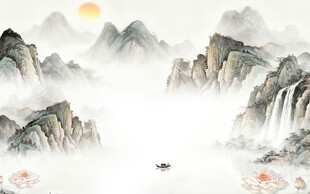 最新 爆款简约山水 TIF分层