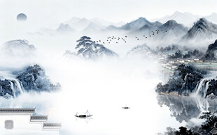 人气 爆款简约山水 TIF分层