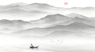 客厅水墨山水画