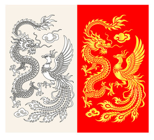 龙凤图腾图案设计素材