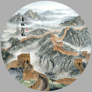 圆形山水画