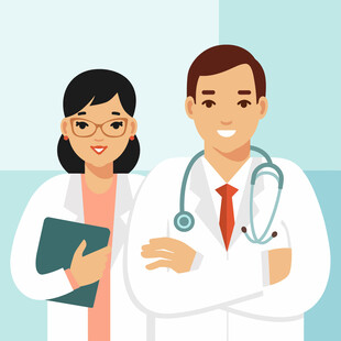 两位医护人员并肩而立