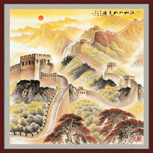 金色长城国画