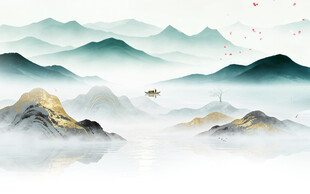 大气 高档中式山水 TIF分层