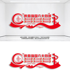 教育强国六大特质文化墙