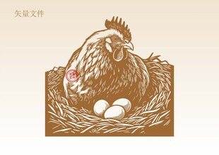 母鸡插画 鸡蛋素材