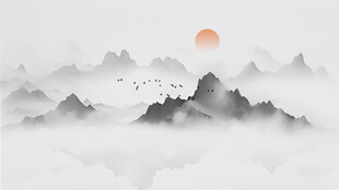 水墨山水意境装饰画