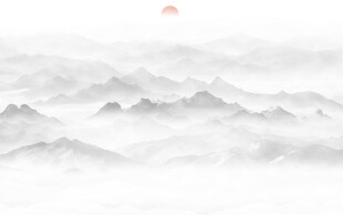 山水意境风景背景墙