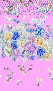 粉色花卉  定位图