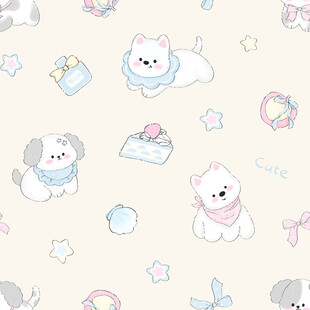 可爱萌宠卡通图案背景
