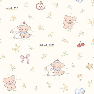 可爱小熊卡通图案背景