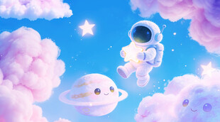 星空儿童房背景图