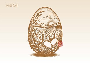 鸡蛋包装插画