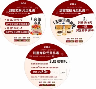烘焙蛋糕店元旦圆地贴海报