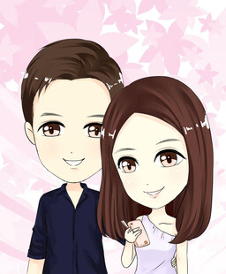 甜蜜情侣卡通形象Q版