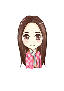 卡通风格长发女孩头像Q版