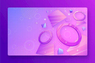 梦幻紫色几何抽象矢量背景图