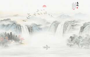 意境水墨山水画