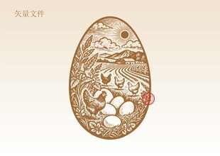 鸡蛋插画版画