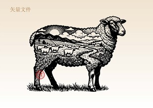 动物羊插画