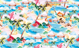 热带风情火烈鸟印花图案