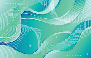 蓝绿渐变流体抽象背景图