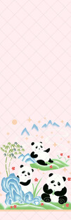 可爱熊猫在山水间嬉戏汉服