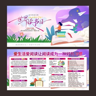 全民阅读世界读书日宣传栏展板