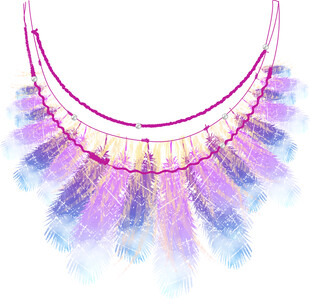 梦幻彩色羽毛项链设计图