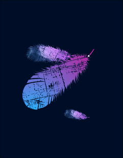 梦幻渐变羽毛艺术图案