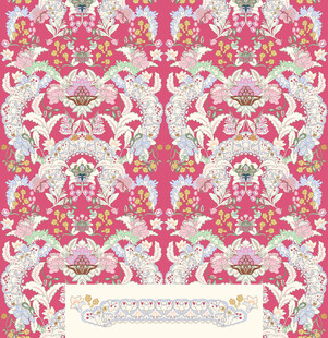 复古花卉几何图案 腰果