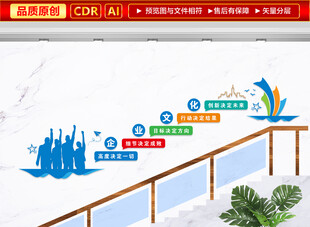 企业楼梯励志标语文化墙