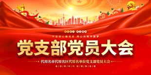 党支部会议背景展板
